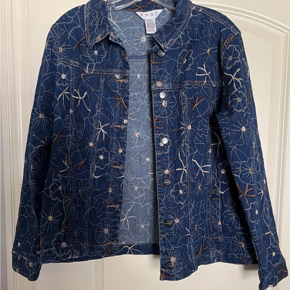 Embroidered Floral Denim Jacket Boho
Artisan Jean Jacket Blue Denim M - Picture 2 of 5